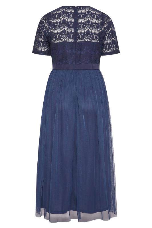 Plus Size YOURS LONDON Curve Navy Blue Lace Bridesmaid Maxi Dress | Yours Clothing  7