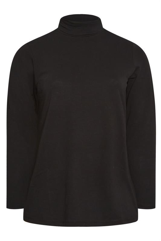 YOURS Plus Size Black Long Sleeve Turtle Neck Top | Yours Clothing 5