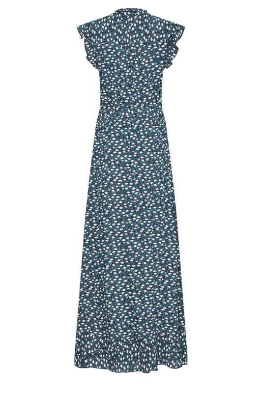 LTS Tall Women's Navy Blue Daisy Print Frill Maxi Dress | Long Tall Sally 7