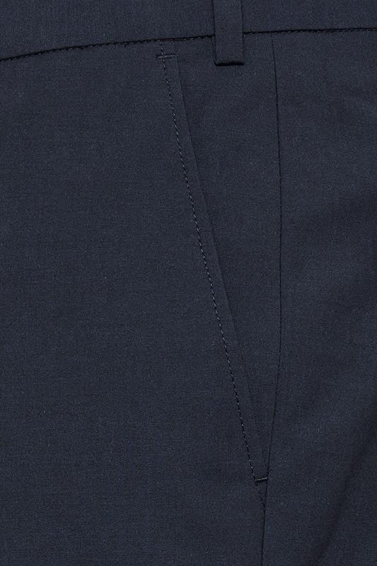 D555 Big & Tall Navy Blue Stretch Formal Trousers | BadRhino 5
