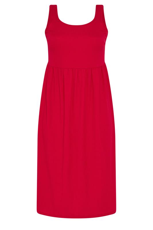 YOURS Plus Size Red Textured Smock Dress | Yours Clothing 5