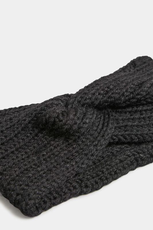 Plus Size Black Knitted Twist Headband | Yours Clothing 4