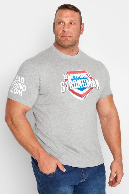 BadRhino Big & Tall Grey Marl Ultimate Strongman T-Shirt 1