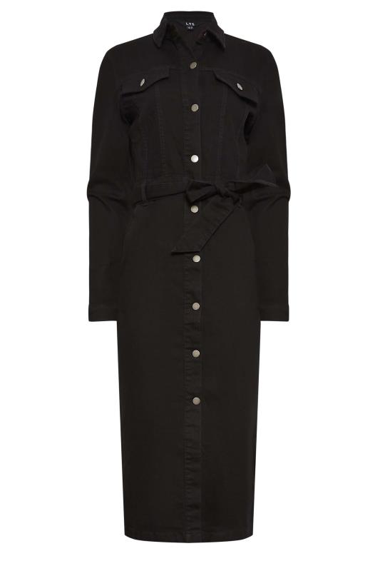LTS Tall Womens Black Denim Button Through Dress | Yours Clothing  6