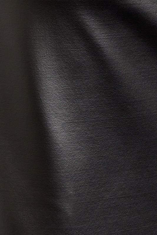 Petite Black Faux Leather Midi Skirt 3