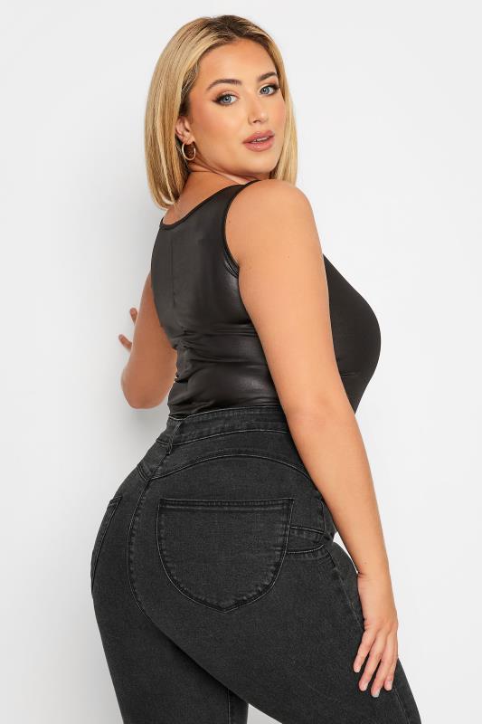 Plus Size Black Distressed AVA Lift and Shape Skinny Jeans | Yours Clothing 4