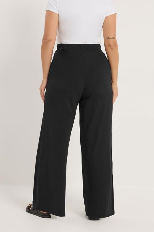 YOURS Plus Size Black Wide Leg Leggings | Yours Clothing 2