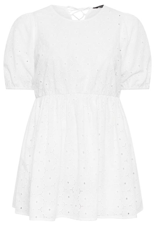 LIMITED COLLECTION Plus Size White Embroidered Peplum Top | Yours Clothing  7