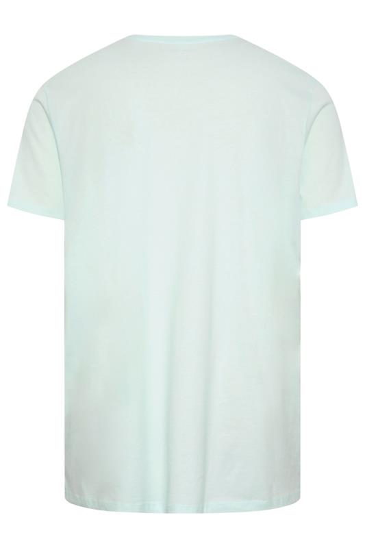 JACK & JONES Turquoise Blue Palm Short Sleeve Crew Neck T-Shirt | BadRhino 3