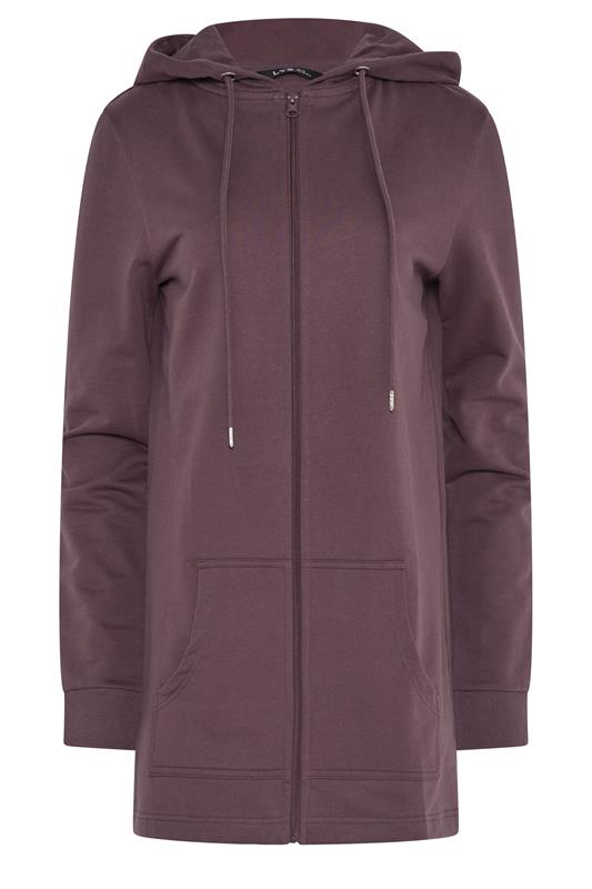 LTS Tall Women's Burgundy Red Cotton Longline Zip Hoodie | Long Tall Sally 5
