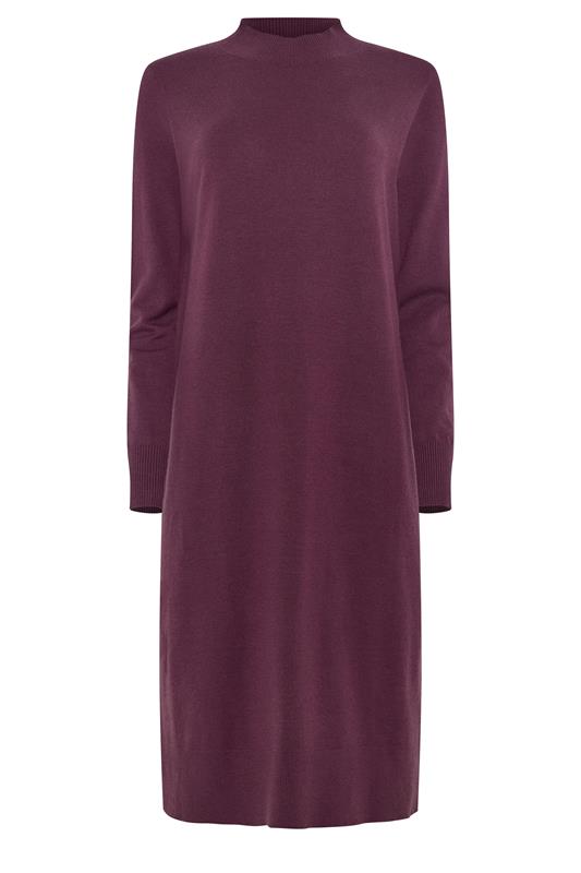 M&Co Purple Funnel Neck Knitted Midi Dress | M&Co 5
