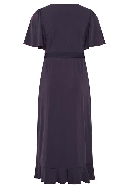 dark grey plus size dress Yours London Women's Short Sleeve Ruffle Wrap Maxi Size 16 extra large size gala plus size evening gowns