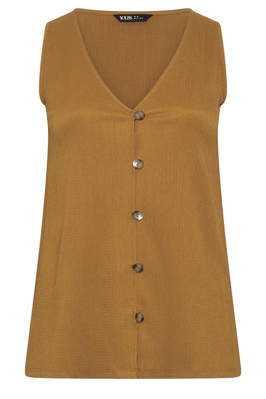 YOURS Plus Size Natural Brown Textured Waistcoat | Yours Clothing 5