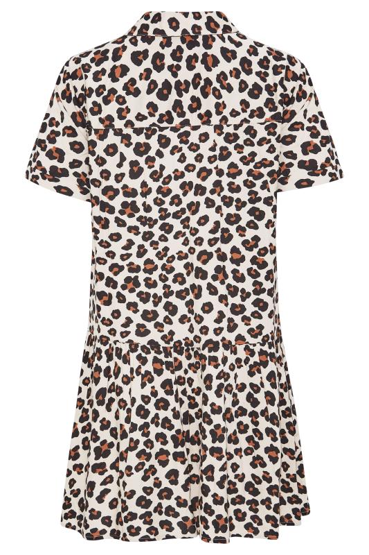 LTS Tall Beige Brown Leopard Print Tiered Tunic Top 7