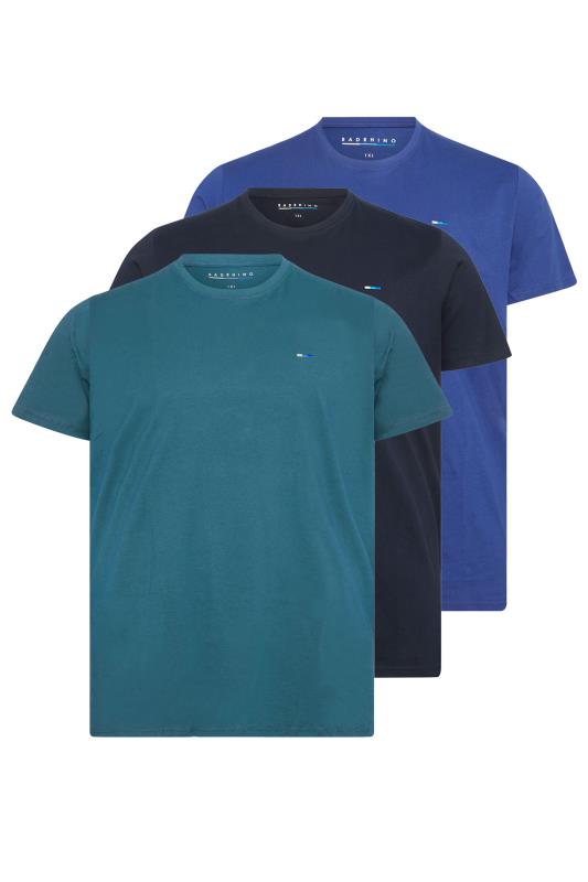 BadRhino Big & Tall Blue 3 Pack Cotton T-Shirts 2