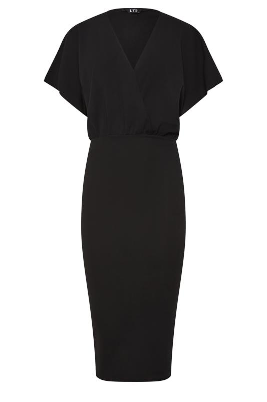 LTS Tall Women's Black Scuba Wrap Midi Dress | Long Tall Sally 6