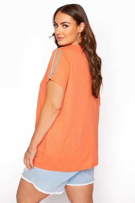 Bright Orange Taped Sleeve T-Shirt_C.jpg