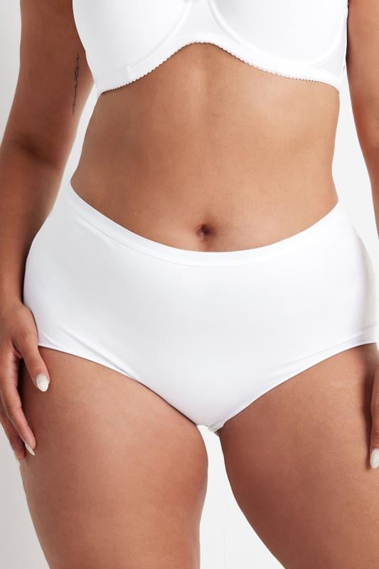 YOURS Plus Size 3 PACK White Lace Trim Briefs | Yours Clothing  2