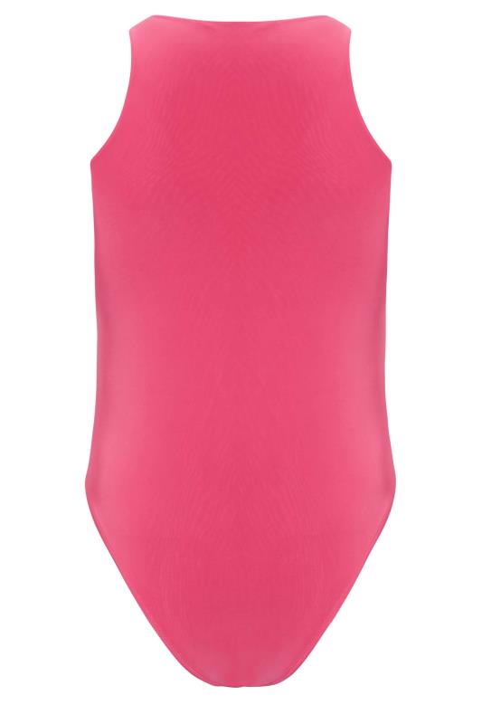 LIMITED COLLECTION Curve Plus Size Pink Racer Bodysuit | Yours Clothing  8