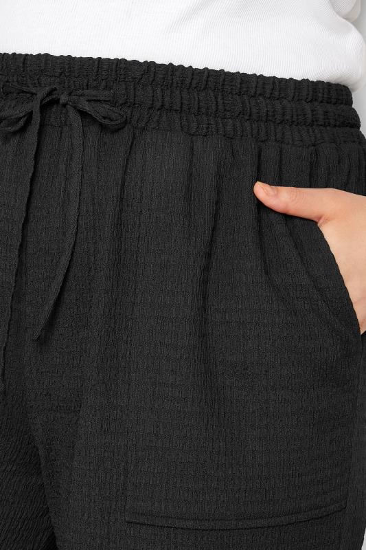 YOURS Plus Size Black Crinkle Shorts | Yours Clothing 3