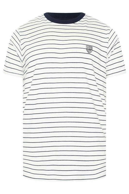 BadRhino Big & Tall Off-White Stripe Pique T-Shirt | BadRhino 5