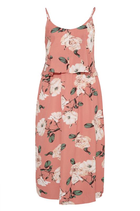 YOURS LONDON Curve Pink Floral Overlay Dress 7