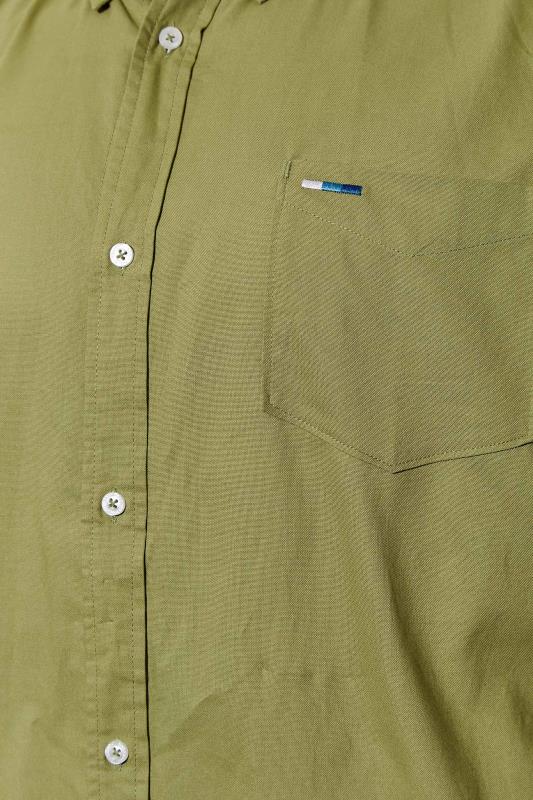 BadRhino Big & Tall Sage Green Long Sleeve Oxford Shirt 3
