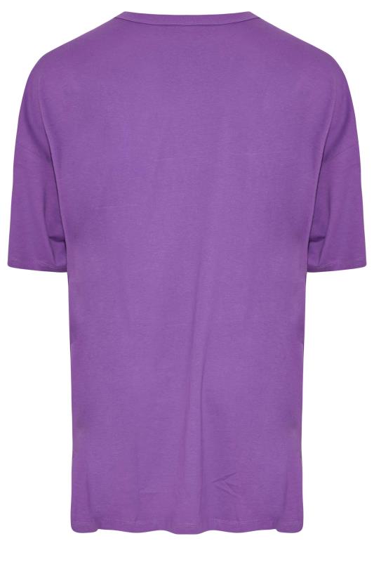 Plus Size Purple 'Los Angeles' Oversized Tunic T-Shirt Dress | Yours Clothing 8