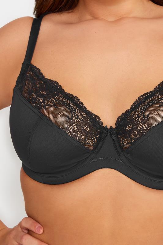 YOURS Black Non-Padded Lace Bra | Yours Clothing 5