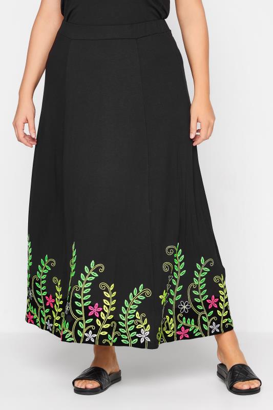Plus Size  Curve Embroidered Maxi Skirt