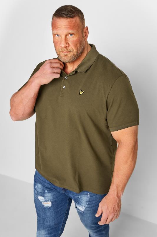 Men's  LYLE & SCOTT Big & Tall Khaki Green Core Polo Shirt