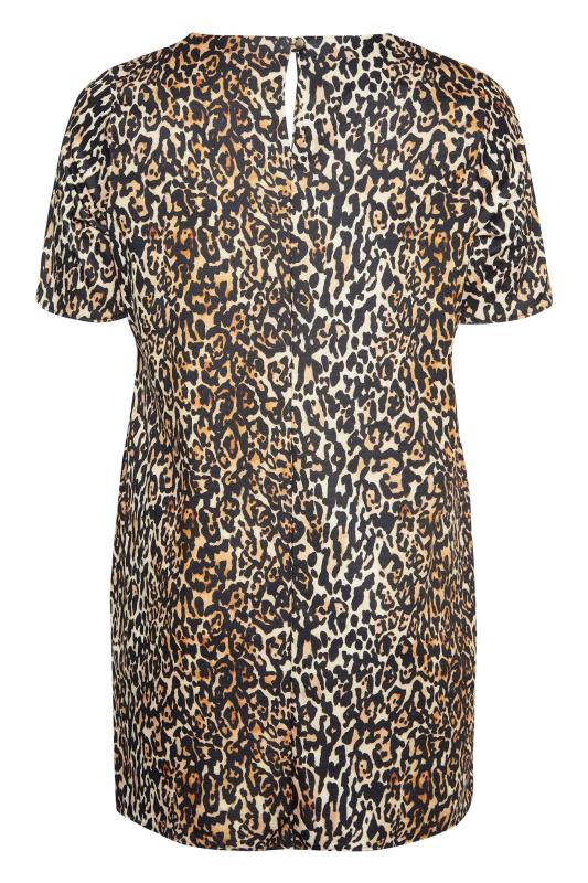 Plus Size Beige Brown Leopard Print Tunic Dress | Yours Clothing 6