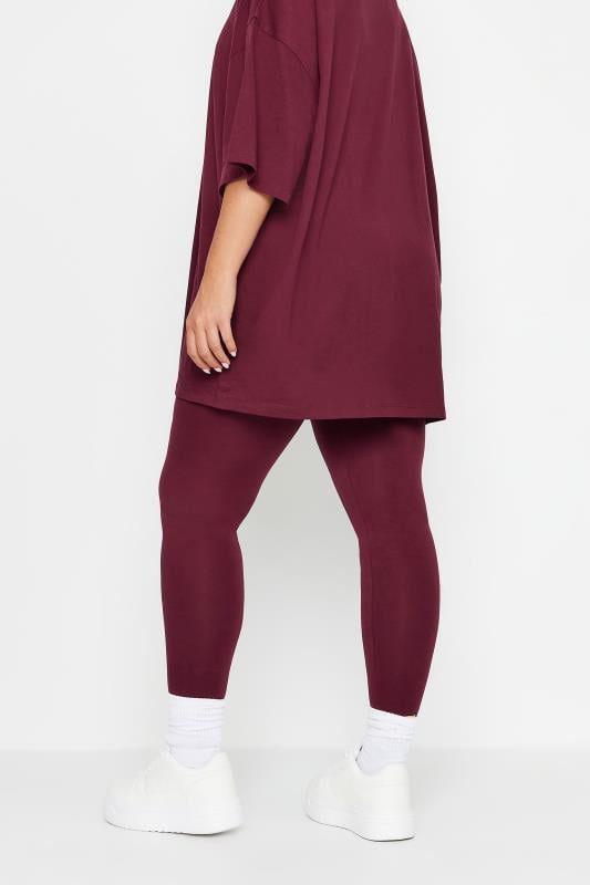 YOURS Plus Size Wine Red Leggings | Yours Clothing  3