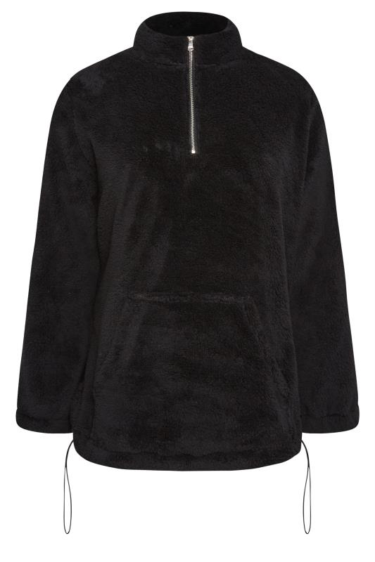 YOURS Plus Size Black Half Zip Fleece Sweatshirt | Yours Clothing 5