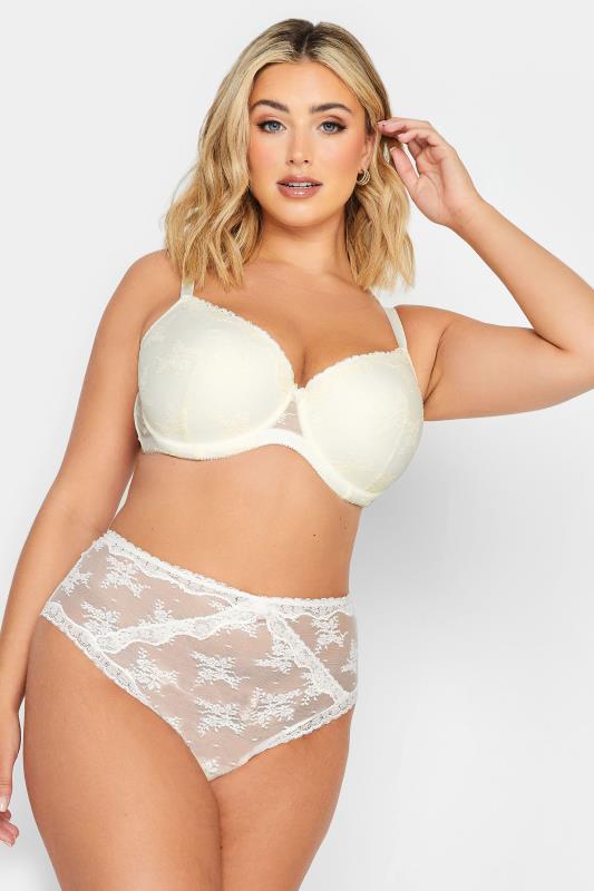 YOURS 2 PACK Plus Size Pink & Cream Padded Lace Bra | Yours Clothing  5