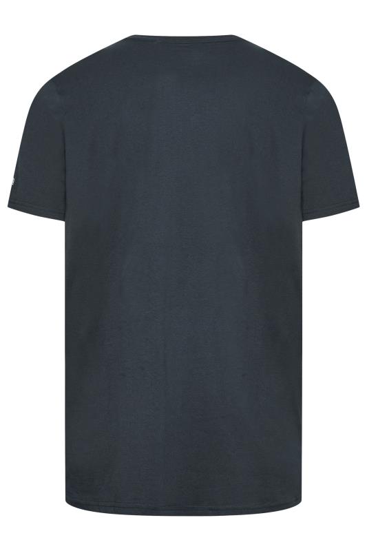LAMBRETTA Big & Tall Navy Blue Stripe T-Shirt | BadRhino 3