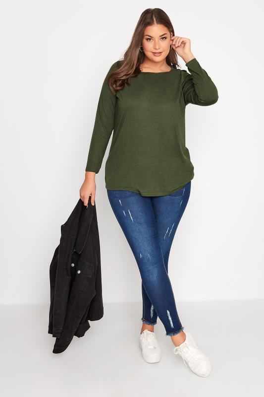 Curve Forest Green Long Sleeve T-Shirt 2