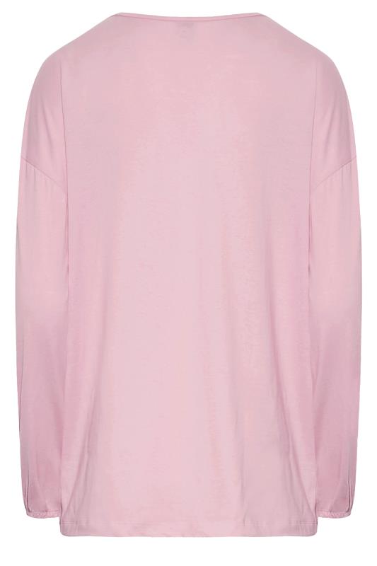 LTS Tall Women's Pink Keyhole Pyjama Top | Long Tall Sally 7