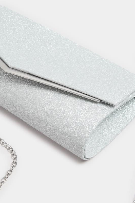 Silver Glitter Clutch Bag 6