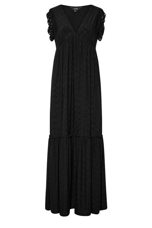 LTS Tall Black Broderie Anglaise Frill Maxi Dress | Long Tall Sally 6