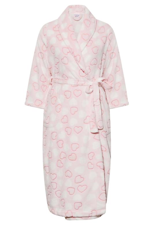 Plus Size Pink Heart Maxi Dressing Gown | Yours Clothing  6