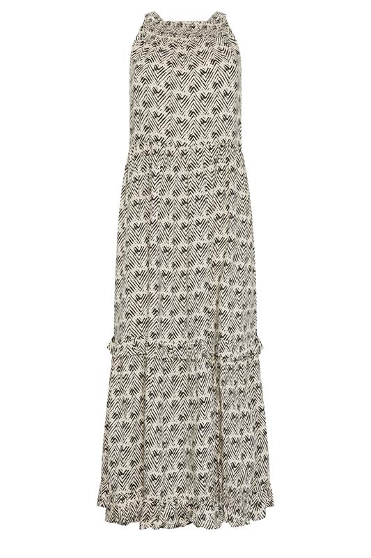 PixieGirl Petite Women's White Zig Zag Halter Neck Maxi Dress | PixieGirl 5