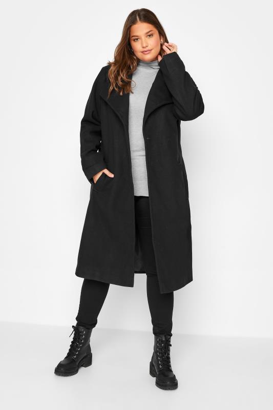 LTS Tall Women's Black Belted Coat | Long Tall Sally 2