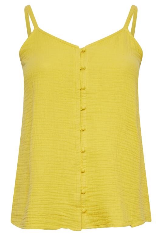 YOURS Plus Size Yellow Button Cami Vest Top | Yours Clothing 6