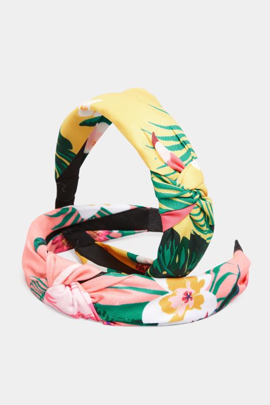 Yellow Tropical Print Knot Headband | Yours Clothing  5