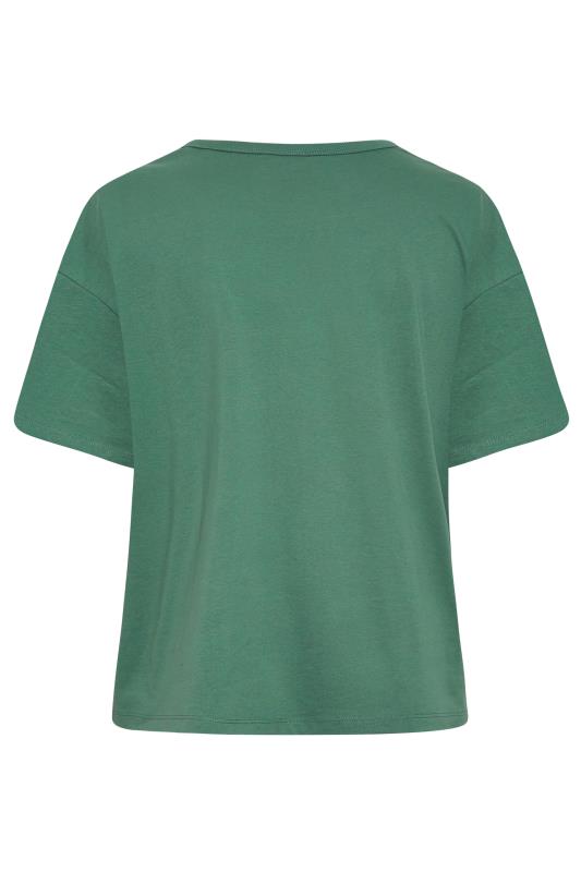 YOURS Plus Size Green Step Hem T-Shirt | Yours Clothing 7