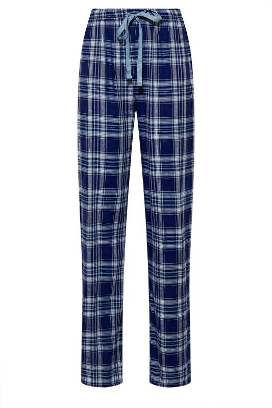 LTS Tall Women's Navy Blue Woven Check Pyjama Bottoms | Long Tall Sally 5