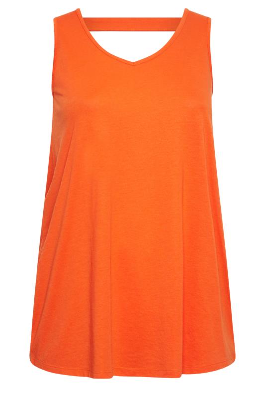 YOURS Plus Size Curve Orange Bar Back Vest Top | Yours Clothing  5