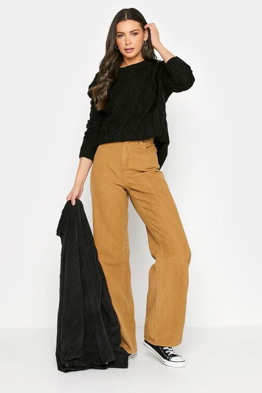 LTS Tall Camel Brown Wide Leg Cord Trousers 3