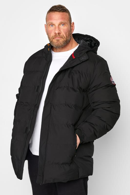  Grande Taille D555 Big & Tall Black Padded Puffer Coat